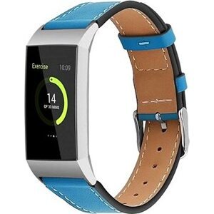 BStrap Leather Italy na Fitbit Charge 3/4 blue, veľkosť S