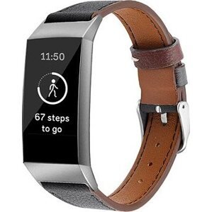 BStrap Leather Italy na Fitbit Charge 3/4 black, veľkosť L