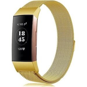BStrap Milanese na Fitbit Charge 3/4 gold, veľkosť L