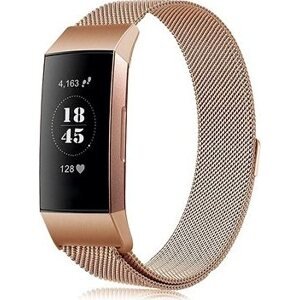 BStrap Milanese na Fitbit Charge 3/4 rose gold, veľkosť L
