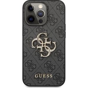 Guess PU 4G Metal Logo Zadný kryt na Apple iPhone 13 Pro Grey