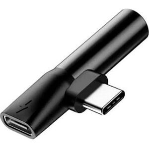 Baseus audio rozbočovač L41 s koncovkami USB-C samec/USB-C samica /3,5 mm Jack samica, čierna