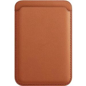 AlzaGuard Genuine Leather Wallet Compatible with Magsafe sedlovo hnedá