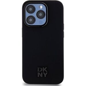 DKNY PU Leather Stack Logo Magsafe Zadný Kryt na iPhone 15 Pro Black