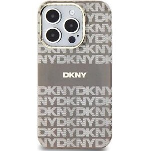 DKNY PC/TPU Repeat Pattern Tonal Stripe Magsafe Zadný Kryt na iPhone 15 Pro Beige