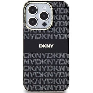 DKNY PC/TPU Repeat Pattern Tonal Stripe Magsafe Zadný Kryt na iPhone 15 Pro Black
