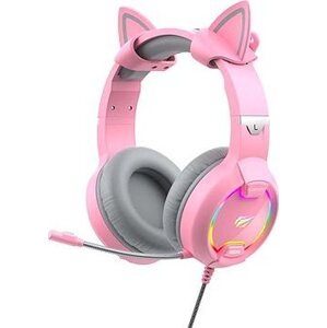 Havit Gamenote H2233d RGB, mačacie uši, ružové