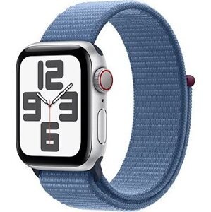 Apple Watch SE Cellular 40 mm Strieborný hliník s ľadovo modrým prevliekacím športovým remienkom