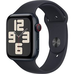 Apple Watch SE Cellular 44mm Temne atramentový hliník s temne atramentovým športovým remienkom – S/M