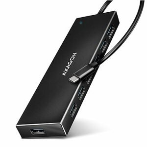 AXAGON HUE-F7C CHARGING Hub, USB-C 5 Gbps, 7× USB-A, micro USB power IN, USB-C cable 30 cm