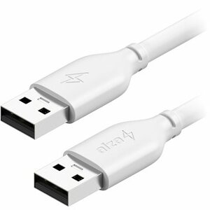 AlzaPower Core USB-A (M) to USB-A (M) 2.0, 2 m biely