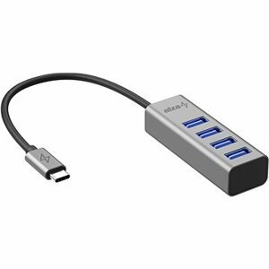 AlzaPower AluCore USB-C (M) na 4× USB-A (F) vesmírno-sivá