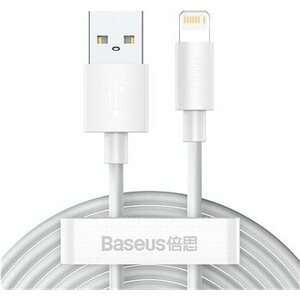 Baseus Simple Wisdom Lightning Data Cable 1,5 m White (2 ks)
