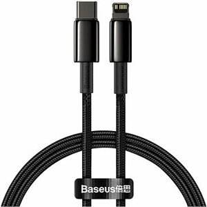 Baseus Tungsten Gold Fast Charging Data Cable Type-C to Lightning PD 20 W 1 m Black