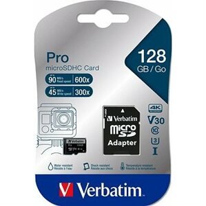 Verbatim MicroSDXC 128 GB Pro + SD adaptér