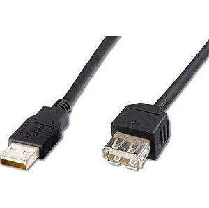 PremiumCord USB 2.0, 5 m prepojovací, čierny