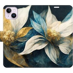 iSaprio flip puzdro Gold Flowers pre iPhone 14 Plus