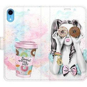iSaprio flip puzdro Donut Worry Girl pre iPhone XR
