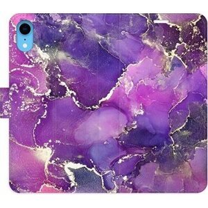 iSaprio flip puzdro Purple Marble na iPhone XR