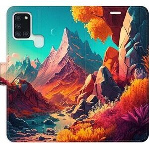 iSaprio flip pouzdro Colorful Mountains pro Samsung Galaxy A21s