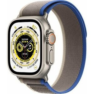 Apple Watch Ultra 49 mm titánové puzdro s modro-sivým trailovým ťahom – S/M