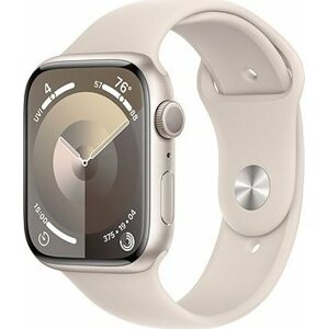 Apple Watch Series 9 45 mm Hviezdno biely hliník s hviezdno bielym športovým remienkom – M/L