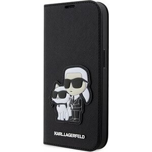 Karl Lagerfeld PU Saffiano Karl and Choupette NFT Book Pouzdro na iPhone 14 Pro Black
