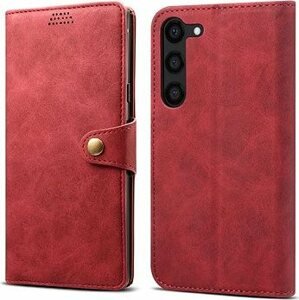 Lenuo Leather flipové puzdro na Samsung Galaxy S23, červená