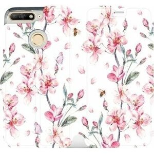 Flipové pouzdro na mobil Huawei Y6 Prime 2018 - M124S Růžové květy
