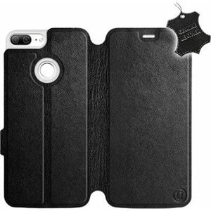 Flip pouzdro na mobil Honor 9 Lite - Černé - kožené - Black Leather