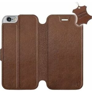 Flip puzdro na mobil Apple iPhone 6/iPhone 6s – Hnedé – kožené – Brown Leather