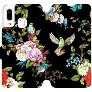 Flipové pouzdro na mobil Samsung Galaxy A40 - VD09S Ptáčci a květy