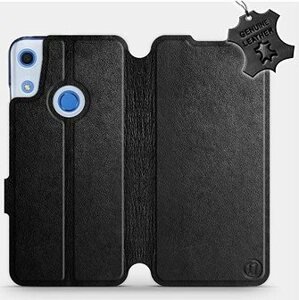Flip pouzdro na mobil Huawei Y6S - Černé - kožené - Black Leather