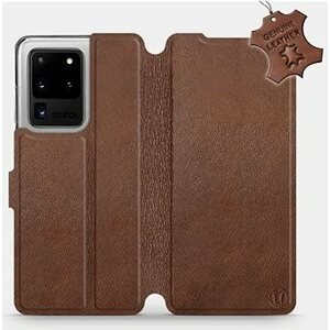 Flip puzdro na mobil Samsung Galaxy S20 Ultra – Hnedé – kožené – Brown Leather