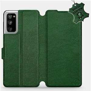 Flipové puzdro na mobil Samsung Galaxy S20 FE – Zelené – kožené – Green Leather
