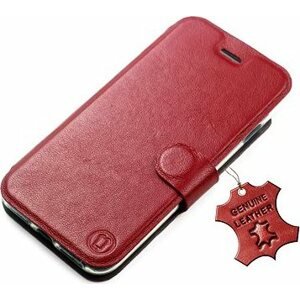 Mobiwear Kožené flip puzdro pre Samsung Galaxy S22 – Tmavo červené – L_DRS
