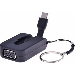 PremiumCord Adaptér USB-C male na VGA female, zasúvací kábel a krúžok na kľúče