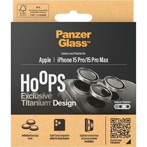 PanzerGlass HoOps Apple iPhone 15 Pro/15 Pro Max – krúžky na šošovky fotoaparátu – prírodný titan