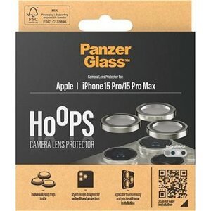 PanzerGlass HoOps Apple iPhone 15 Pro/15 Pro Max – krúžky na šošovky fotoaparátu – prírodný hliník