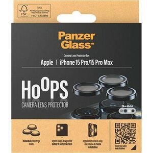 PanzerGlass HoOps Apple iPhone 15 Pro/15 Pro Max–- krúžky na šošovky fotoaparátu – modrý hliník
