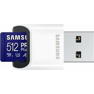 Samsung MicroSDXC 512 GB PRO Plus + USB adaptér (2023)