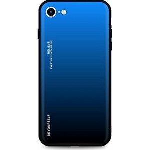 TopQ Kryt LUXURY iPhone SE 2022 pevný dúhový modrý 73932