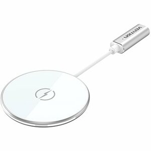 Vention Magnetic Wireless Charger 15W Ultra Thin 0.05m White + USB-C Cable 1m