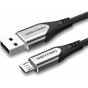 Vention Luxury USB 2.0 -> micro USB Cable 3A Gray 2 m Aluminum Alloy Type
