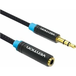 Vention Cotton Braided 3,5 mm Jack Audio Extension Cable 1 m Black Metal Type