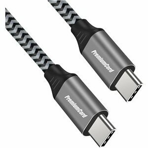 PremiumCord Kábel USB-C M/M, 100 W 20 V/5A 480 Mbps bavlnený úplet 0,5 m