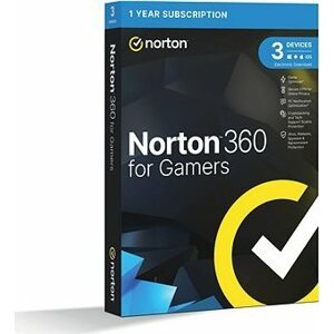 Norton 360 for gamers 50 GB, 1 použivateľ, 3 zariadenia, 12 mesiacov (elektronická licencia)